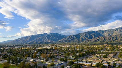 Aerial shot of the majestic San Gabriel Mountains in Duarte California USA © Marcus Jones