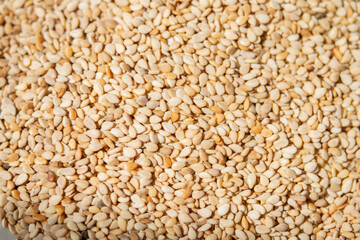 close-up photograph of sesame seeds