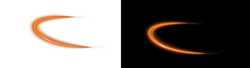 PNG image of Abstract orange light trails create a dynamic and modern design element perfect for graphic design projects and creative visual effects on transparent background
