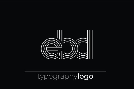 EBD modern geometric typography logo
