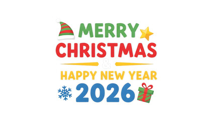 Festive merry christmas and happy new year 2026 holiday greeting