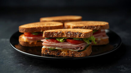 Delicious ham sandwich ready to be served today