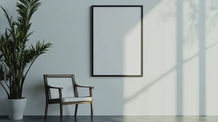 Minimal Wall Poster Realistic Mockup