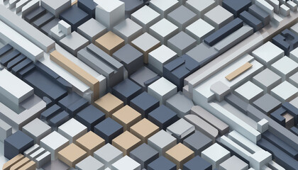Dynamic isometric blocks create a stunning modern pattern that is perfect for tech or design, with elegant shapes and a professional minimalist style