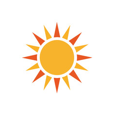 Stylized Sun Icon with Orange and Yellow Rays