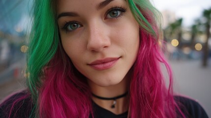 Obraz premium Multi-Colored Hair Style