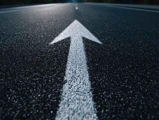 Road with arrow pointing ahead