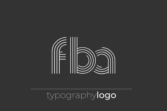 FBA modern geometric typography logo