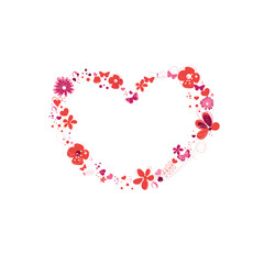 Floral Heart Wreath classic romantic red colors