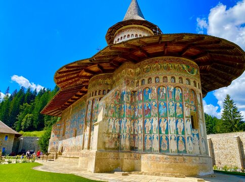 Medieval church of Voronet in Romania