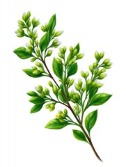 Obraz premium Botanical Illustration of Budding Branch