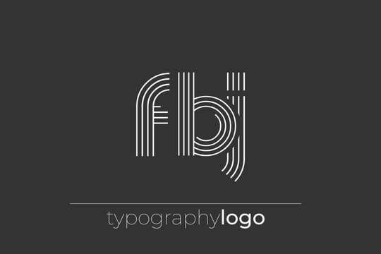 FBJ modern geometric typography logo