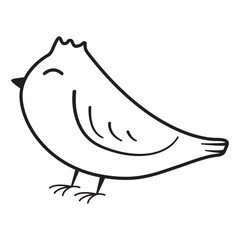 Little bird doodle.Hand-drawn spring bird.Vector graphic.