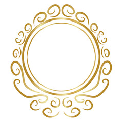 Ornate gold frame with swirls 