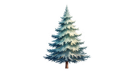 Obraz premium Watercolor illustration of a spruce tree isolated on white background