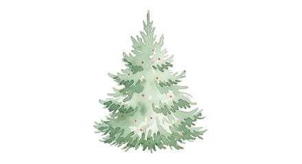 Watercolor christmas tree isolated on white background for decoration
