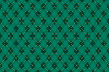 Christmas rhombus pattern. Green argyle background