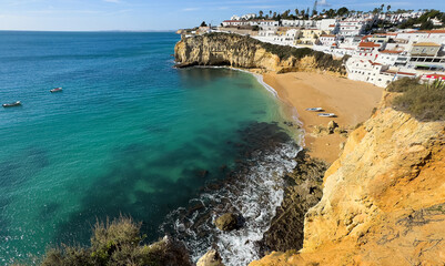 A natural view of the coastal railroad and island in Corniglia, Cinque Terre, Italy