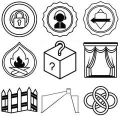 Stylized circular lock icon with a thumb for security and access