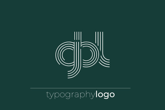 GBL modern geometric typography logo