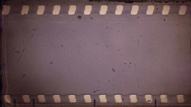 Close up of old vintage slide films glitch effect