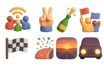 Celebration and communication icons for festive design and events