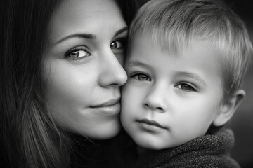 Mom Kissing Baby - Family Love Affectionate Expression