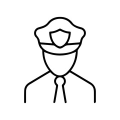 Police officer line icon