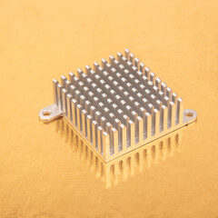 heatsink for computer. electronic component of computer technology. computer industry