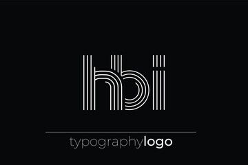 HBI modern geometric typography logo