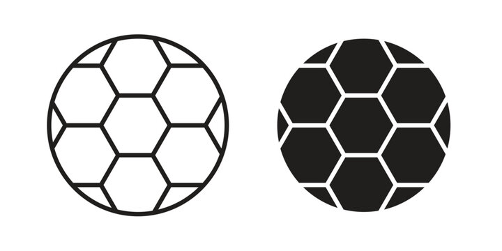 Football icon or logo pack. Vector Illustration Outline and flat