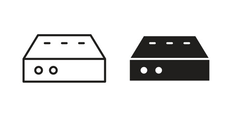 Hard Disk icon or logo pack. Vector Illustration Outline and flat