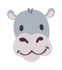 Cute hippopotamus head animal avatar