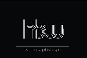HBW modern geometric typography logo