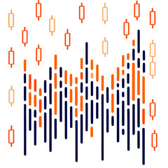 Abstract financial candlestick chart pattern with dark background silhouette isolated on white background isolated on transparent background