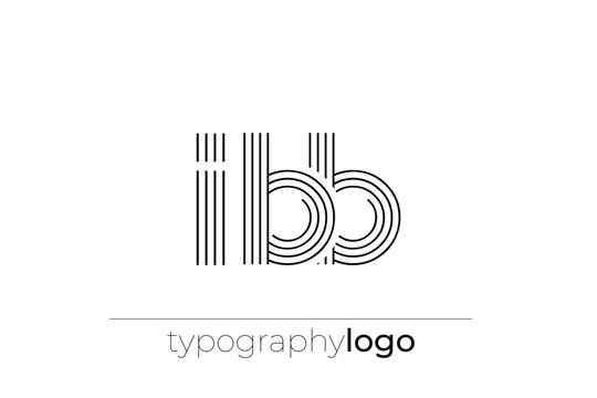 IBB modern geometric typography logo