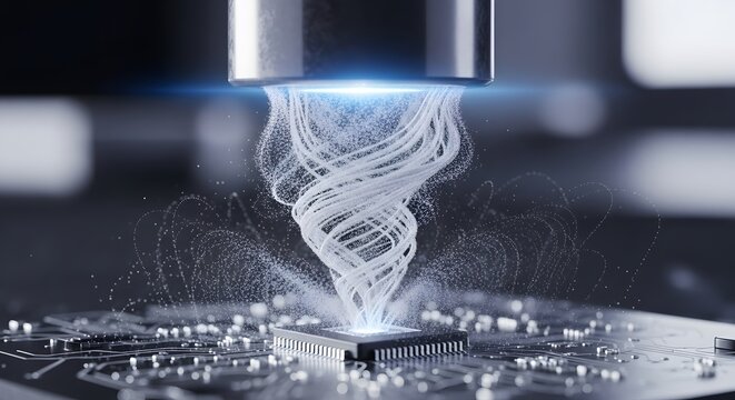 Technology conceptual image of processor with energy - Powered by Adobe