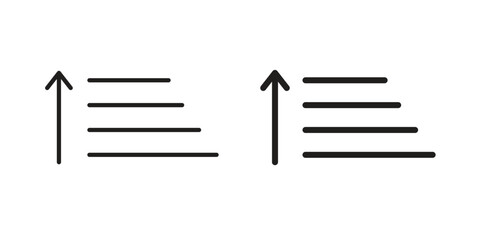 Sort amount up icon or logo pack. Vector Illustration Outline and flat