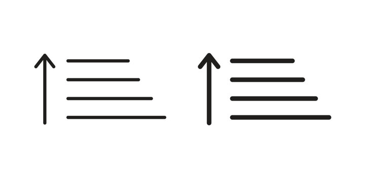 Sort amount up icon or logo pack. Vector Illustration Outline and flat