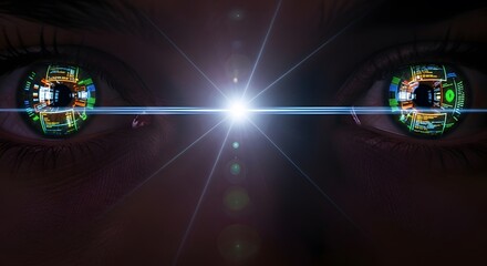 Cybernetic eyes concept in futuristic look