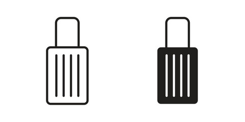Suitcase icon or logo pack. Vector Illustration Outline and flat