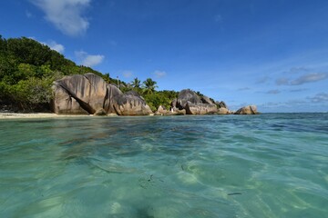 Anse source d'argent aux Seychelles La DIGUE