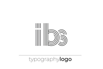 IBS modern geometric typography logo