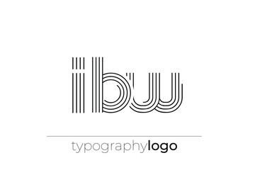 IBW modern geometric typography logo