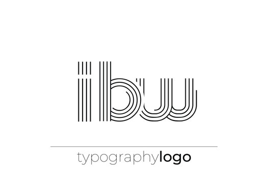 IBW modern geometric typography logo