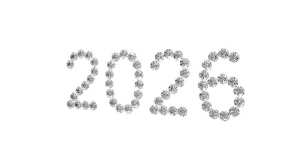 2026 Diamond Year Number PNG - High-Resolution Transparent Background