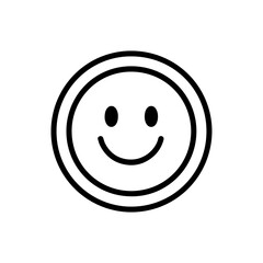coin with a smile vector line icon on a white background Vector line icon on a white background