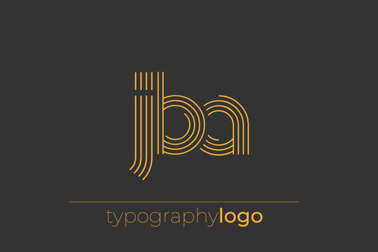 JBA modern geometric typography logo