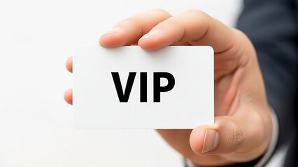 Holding VIP Card Close Up Exclusive Access Loyalty Benefits Special Treatment Membership Perks Corporate Privilege