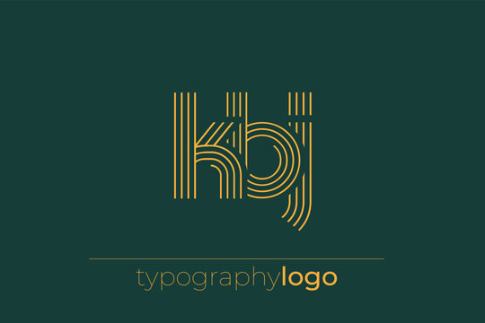 KBJ modern geometric typography logo